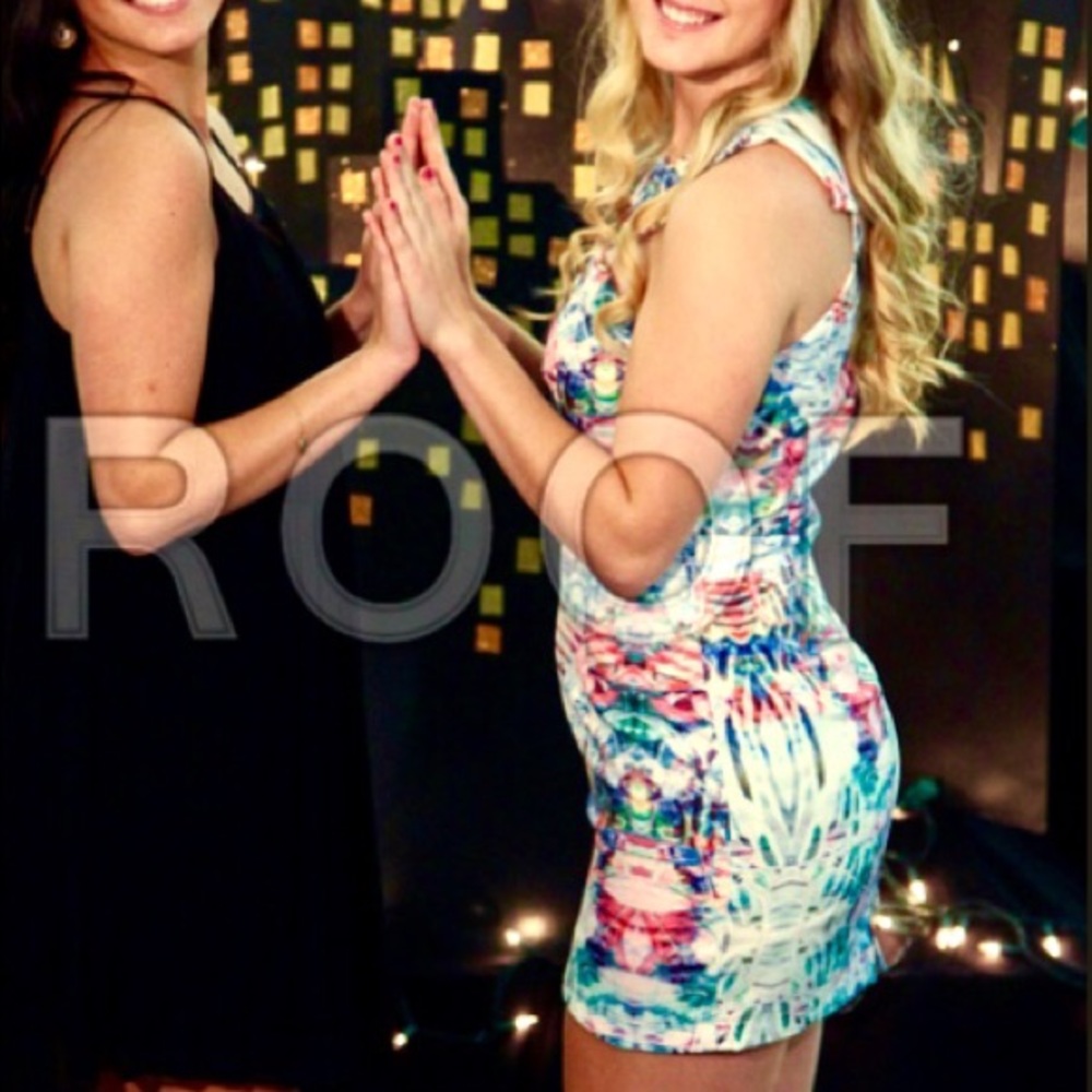 Multi colored body con dress